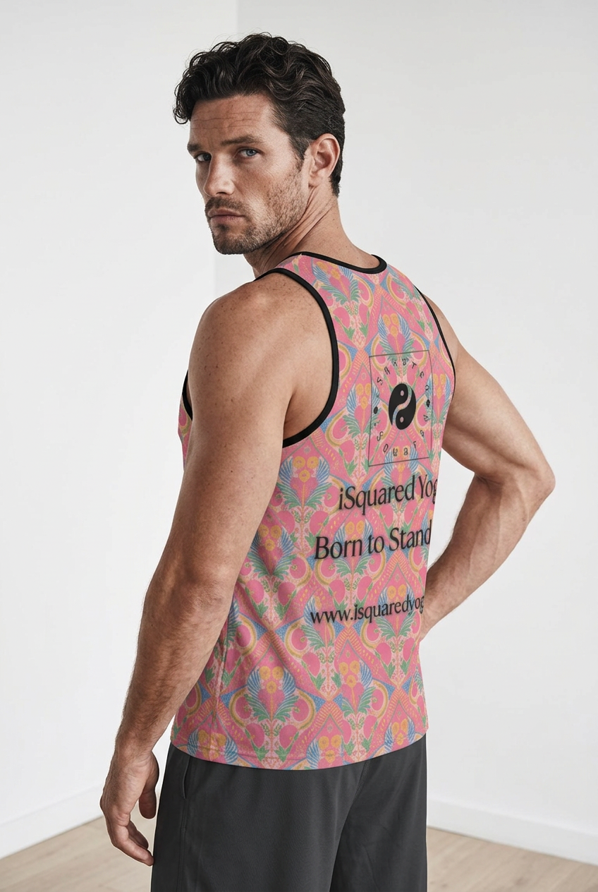 Jaipur Love iSquared Tank Top, sleeveless stretch top in printed Rajasthan-inspired patterns for workouts and layering