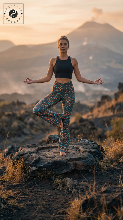 Wild Leopards - Cross Waisted Flair Leggings