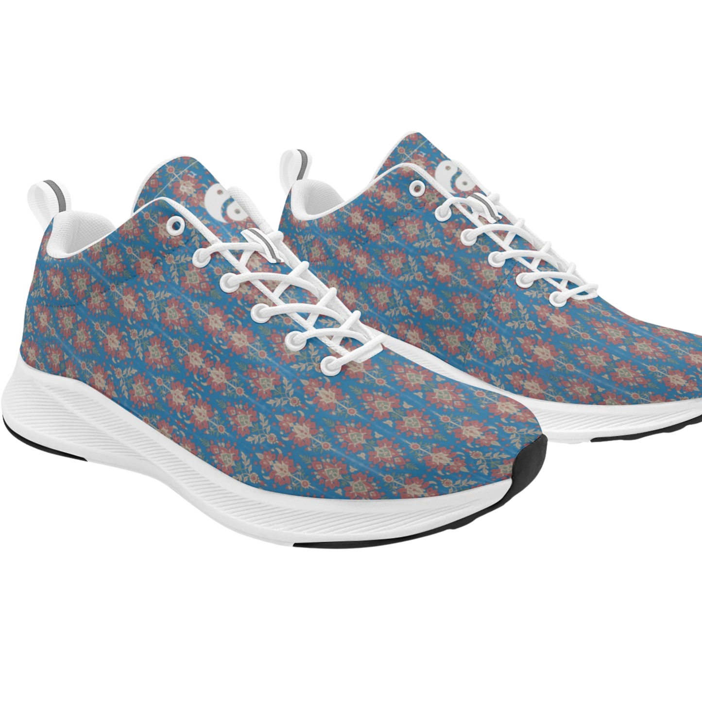 Jaipur Love iSquared Women Runners in vegan faux suede with reflective accents, mesh lining, and printed low-top design