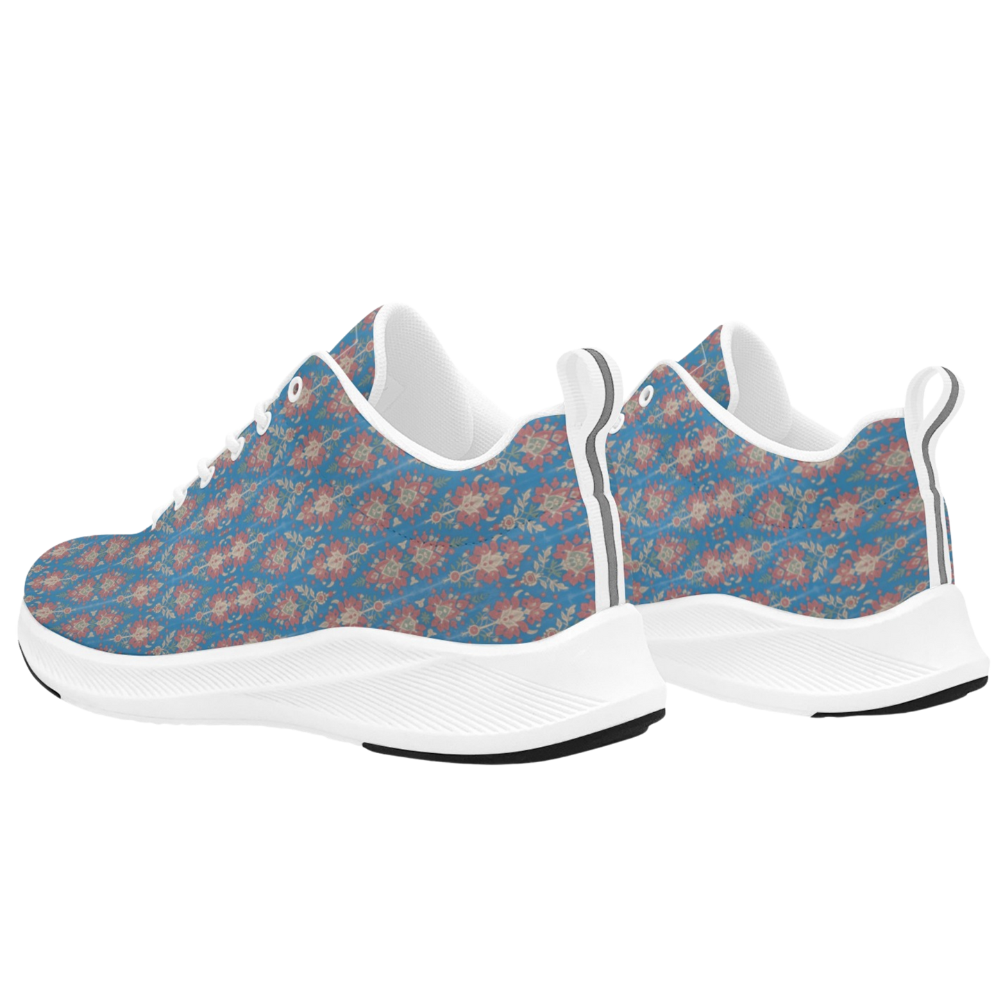 Jaipur Love iSquared Women Runners in vegan faux suede with reflective accents, mesh lining, and printed low-top design