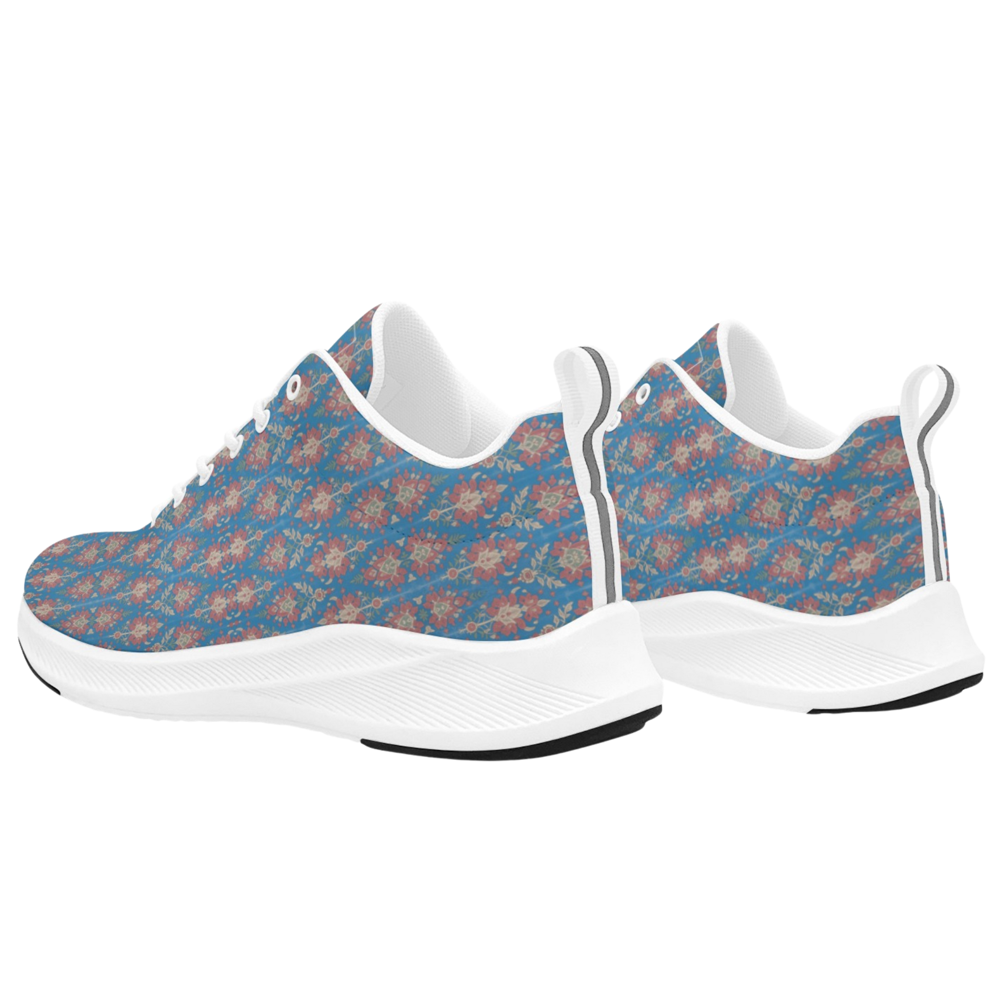 Jaipur Love iSquared Women Runners in vegan faux suede with reflective accents, mesh lining, and printed low-top design