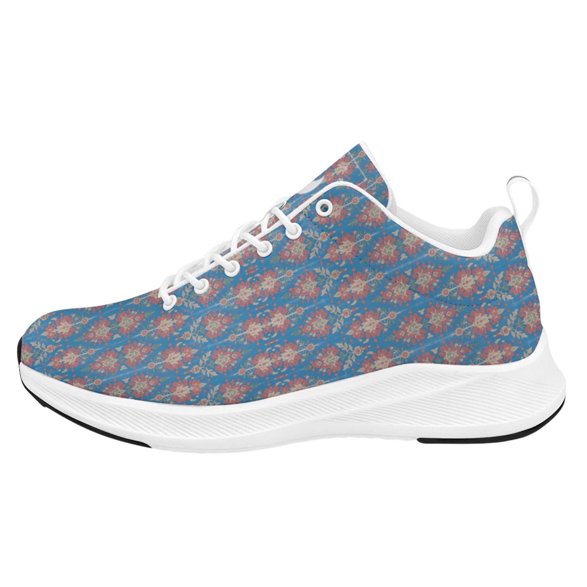 Jaipur Love iSquared Women Runners in vegan faux suede with reflective accents, mesh lining, and printed low-top design