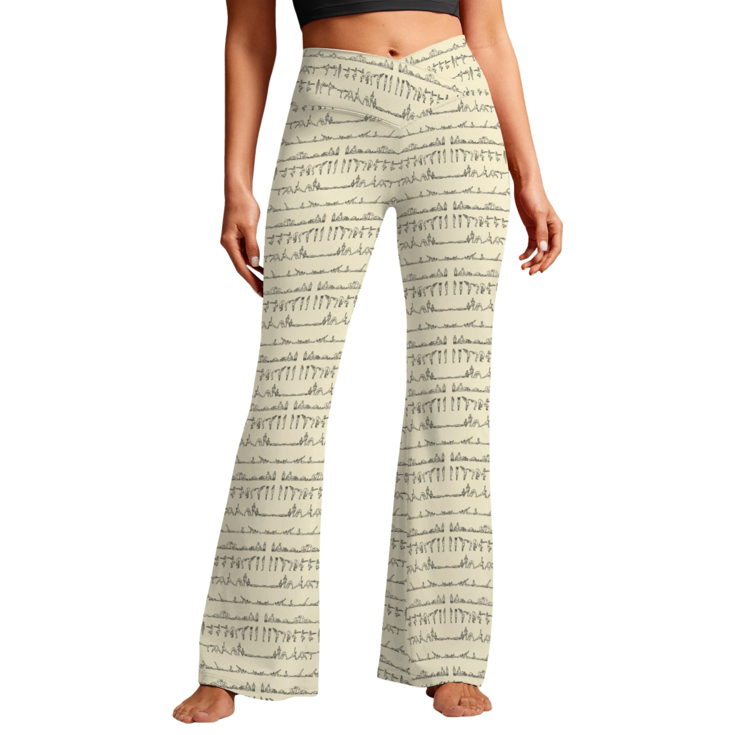 Bikram Pastel - Cross Waisted Flair Leggings
