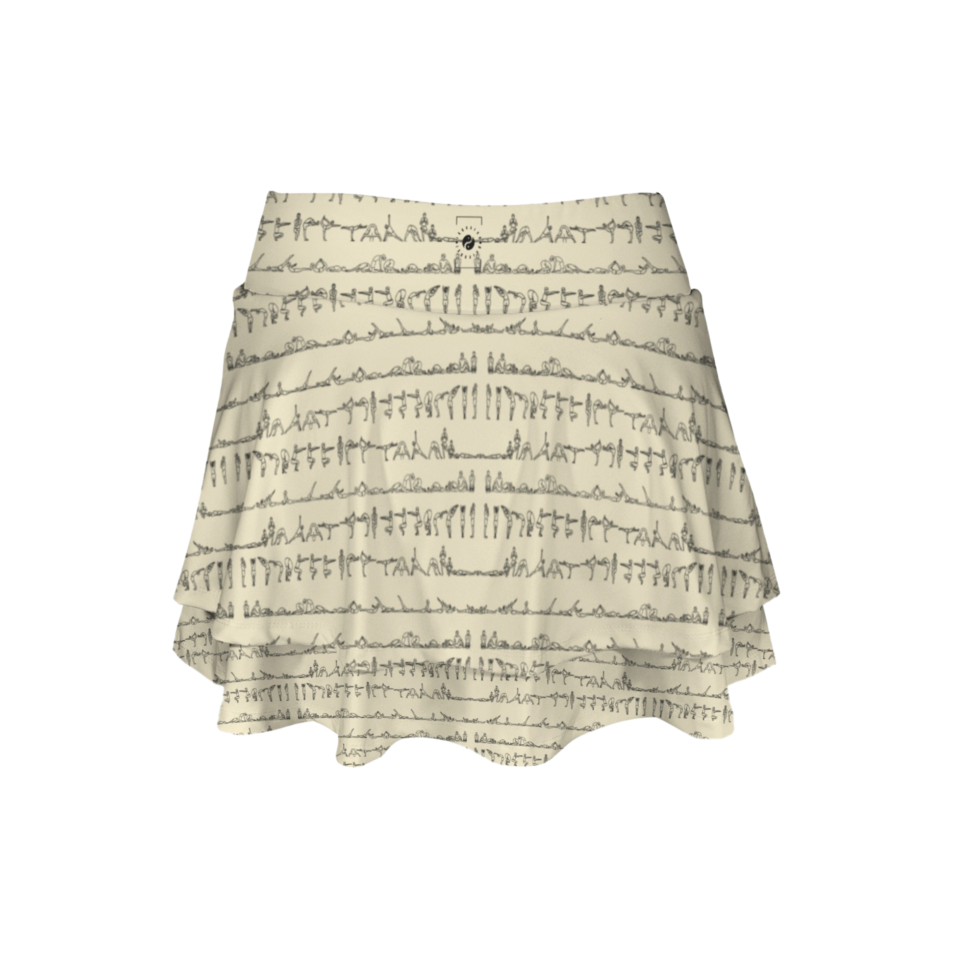 Bikram Pastel iSquared Ruffle Skirt with high waist, layered ruffle hem, and built-in shorts liner