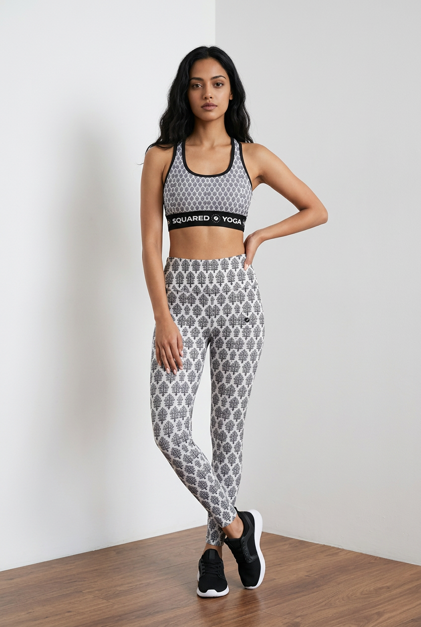 Jaipur Love iSquared Pocket Leggings with high-rise waistband, 4-way stretch fabric, and two side pockets