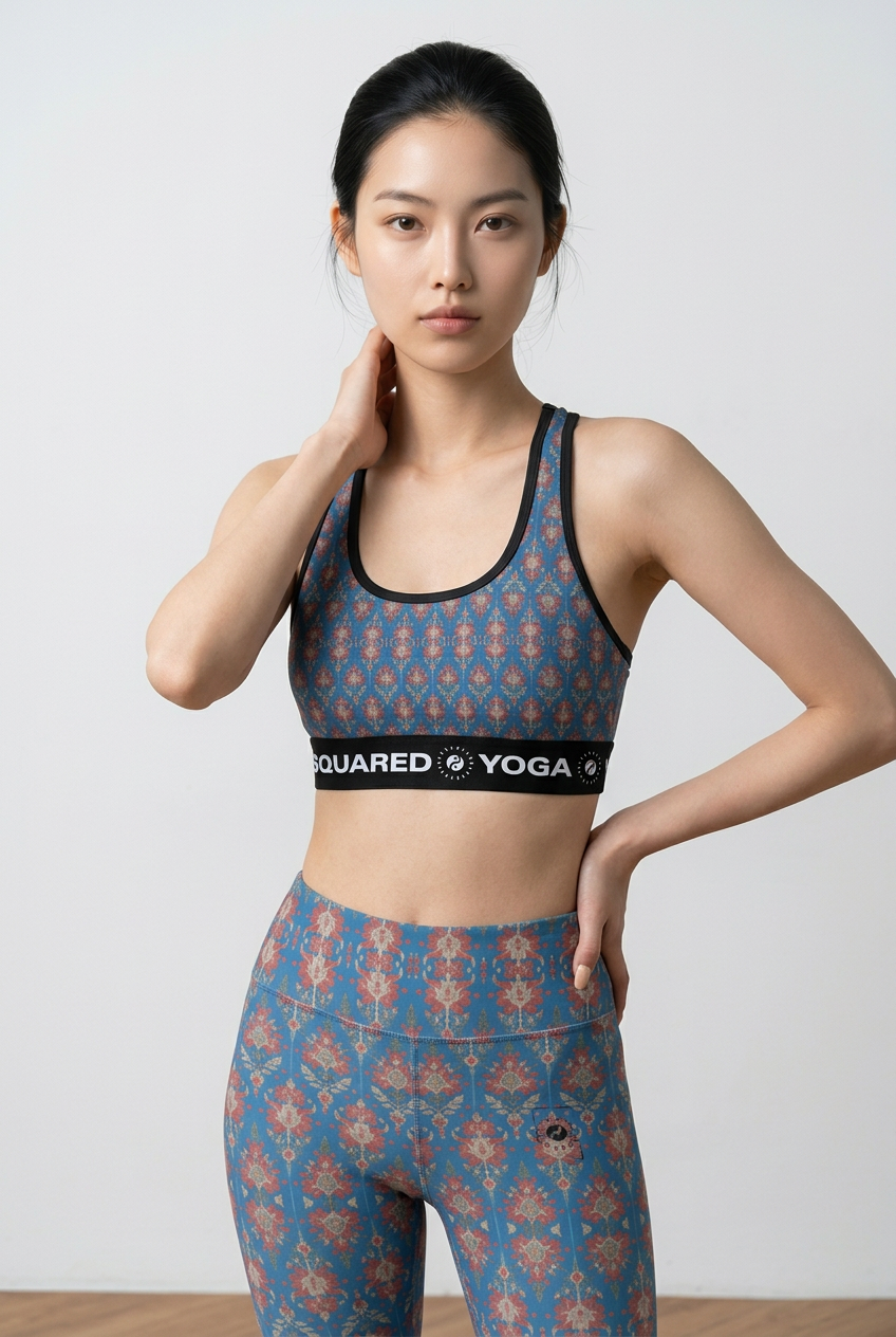 Jaipur Love Dynamic Lift Sports Bra with X-back design and printed moisture-wicking fabric
