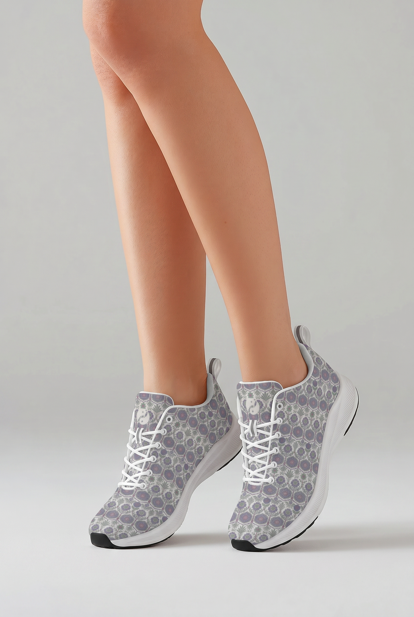 Jaipur Love iSquared Women Runners in vegan faux suede with reflective accents, mesh lining, and printed low-top design