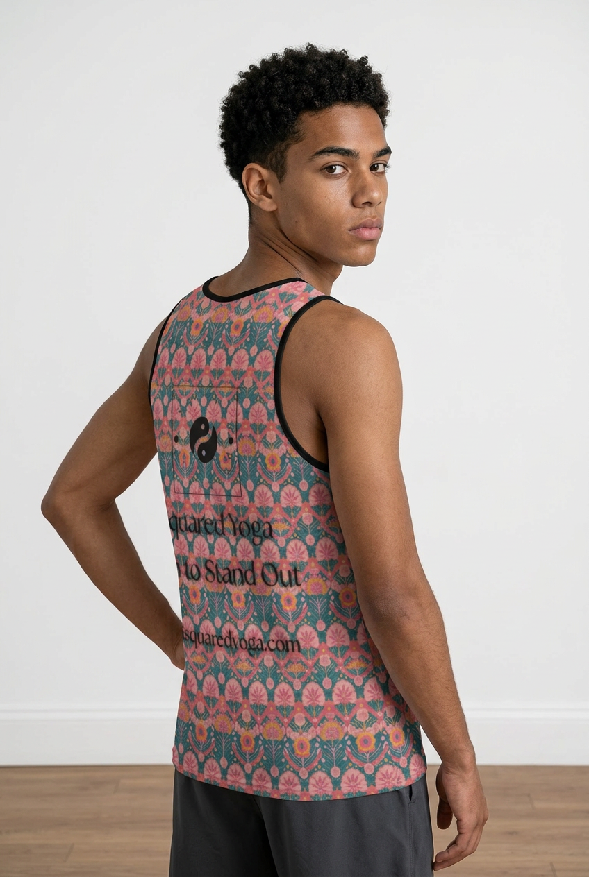 Jaipur Love iSquared Tank Top, sleeveless stretch top in printed Rajasthan-inspired patterns for workouts and layering
