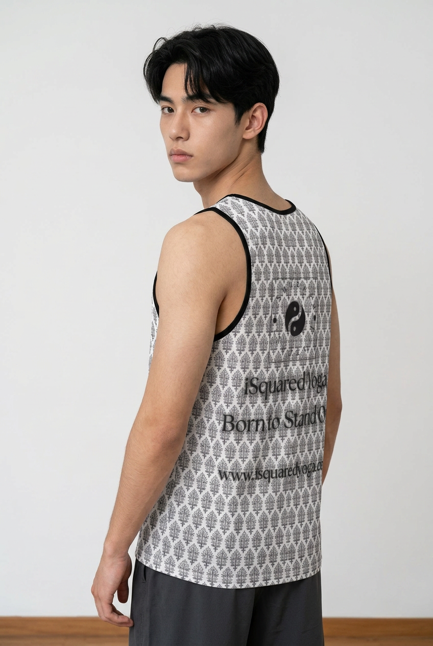 Jaipur Love iSquared Tank Top, sleeveless stretch top in printed Rajasthan-inspired patterns for workouts and layering