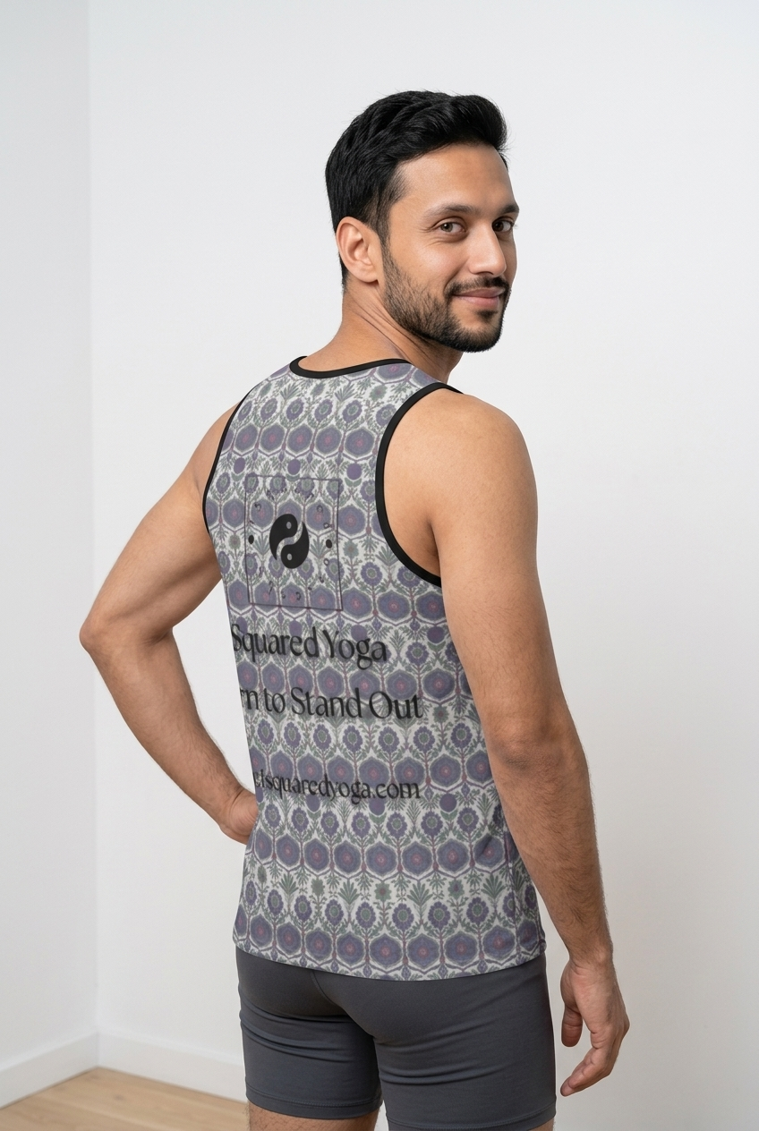 Jaipur Love iSquared Tank Top, sleeveless stretch top in printed Rajasthan-inspired patterns for workouts and layering