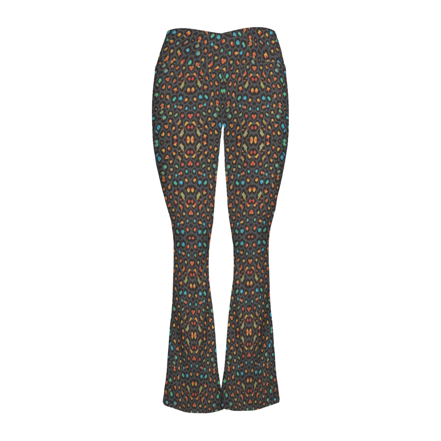 Wild Leopards - Cross Waisted Flair Leggings