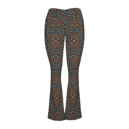 Wild Leopards - Cross Waisted Flair Leggings