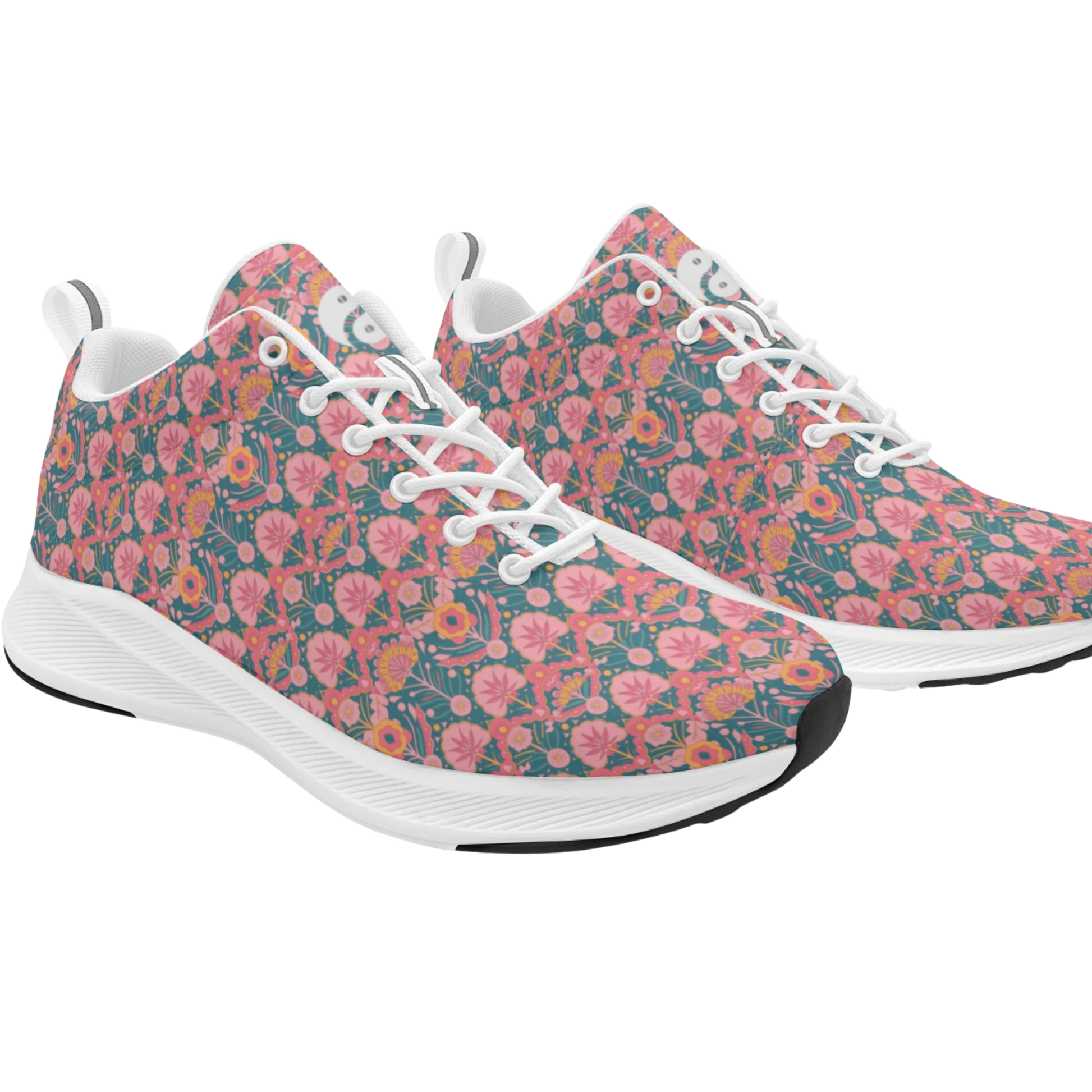 Jaipur Love iSquared Women Runners in vegan faux suede with reflective accents, mesh lining, and printed low-top design