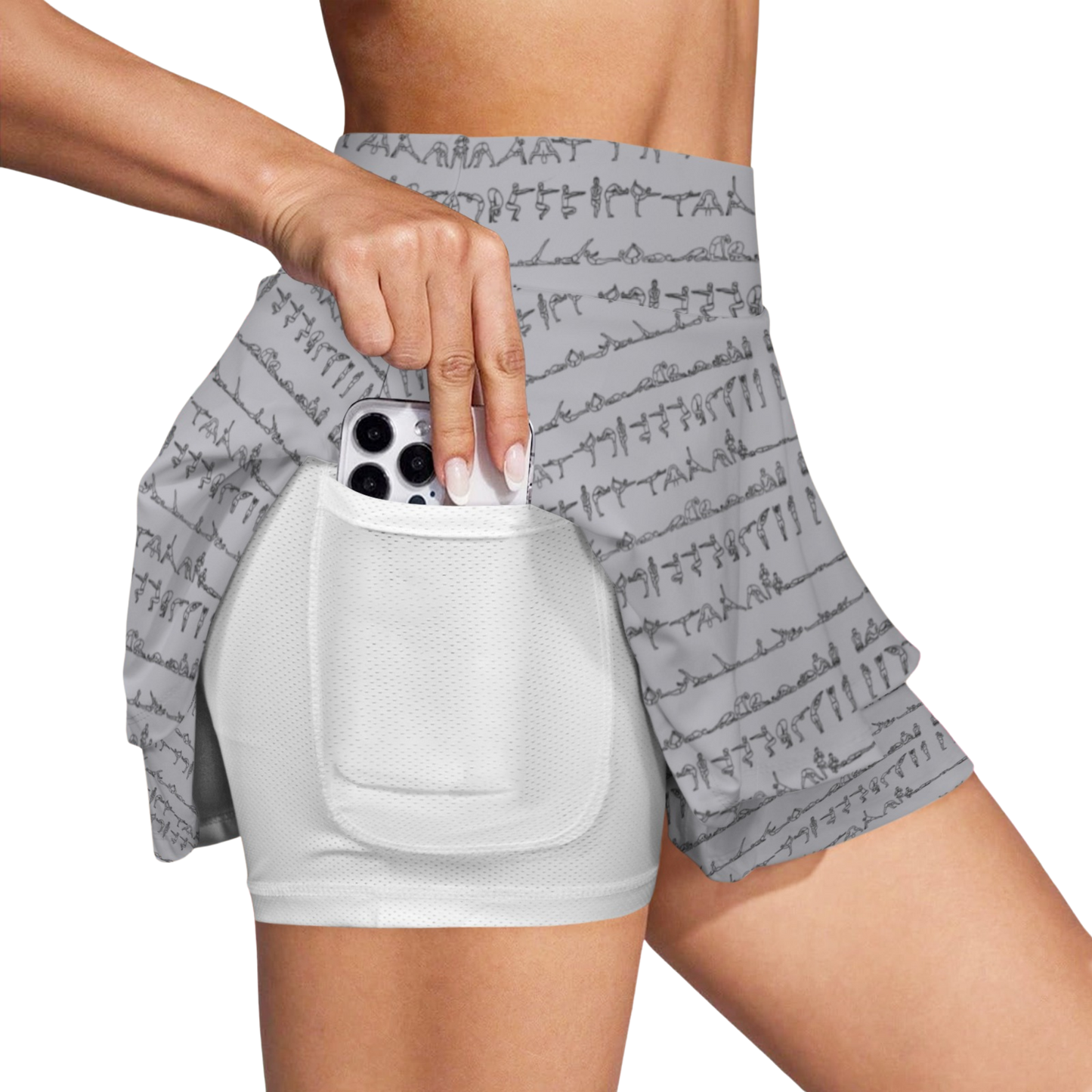 Bikram Pastel iSquared Ruffle Skirt with high waist, layered ruffle hem, and built-in shorts liner