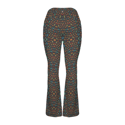 Wild Leopards - Cross Waisted Flair Leggings