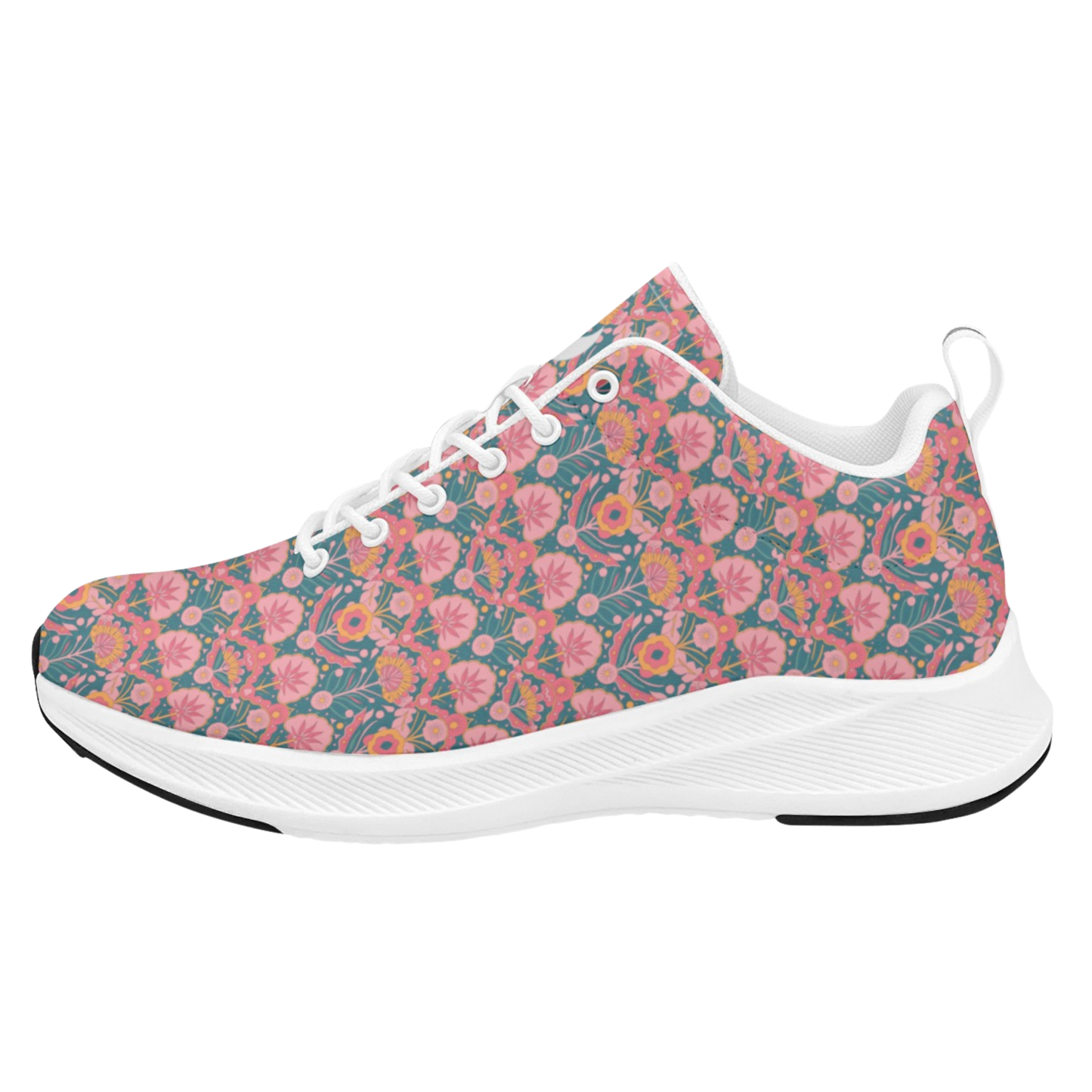 Jaipur Love iSquared Women Runners in vegan faux suede with reflective accents, mesh lining, and printed low-top design