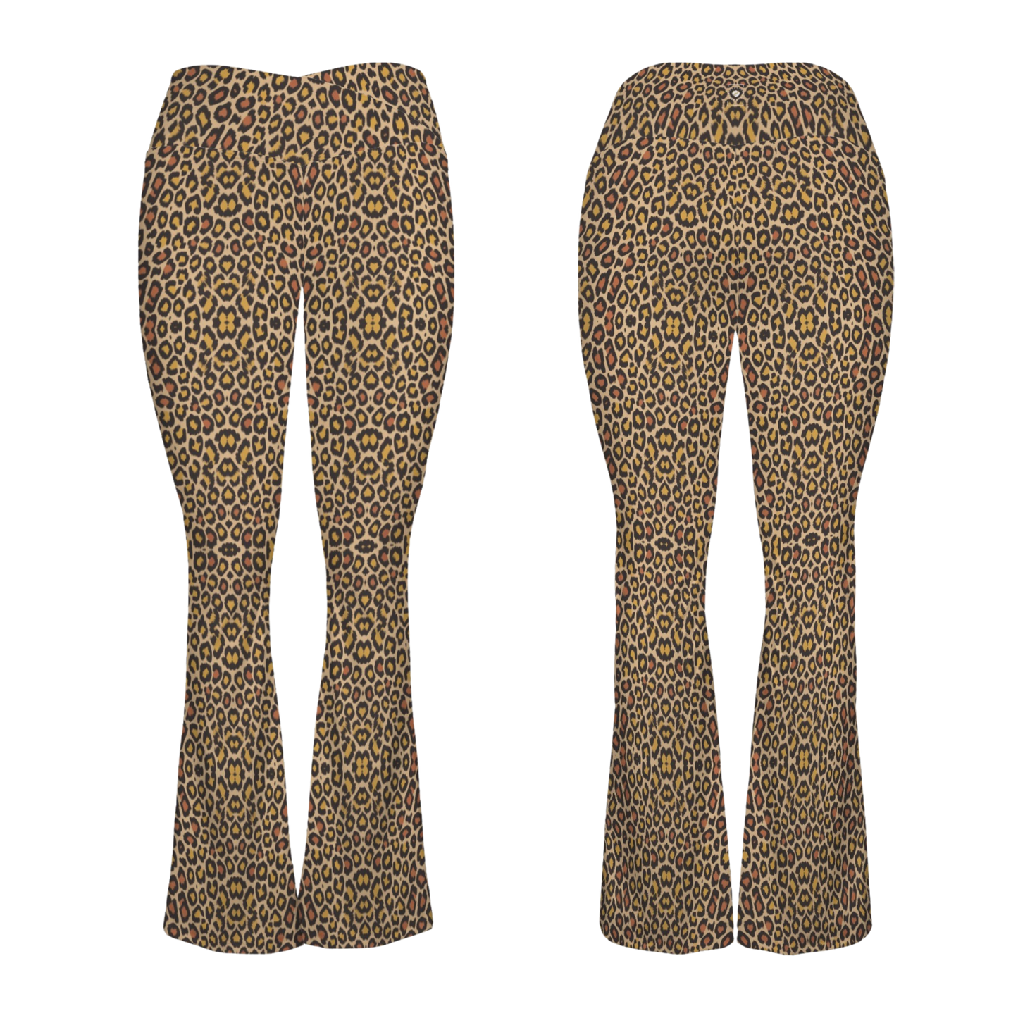 Wild Leopards - Cross Waisted Flair Leggings