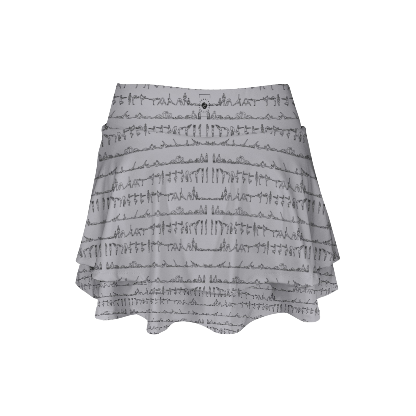 Bikram Pastel iSquared Ruffle Skirt with high waist, layered ruffle hem, and built-in shorts liner
