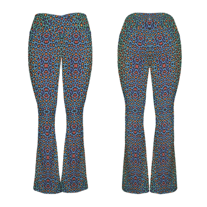 Wild Leopards - Cross Waisted Flair Leggings