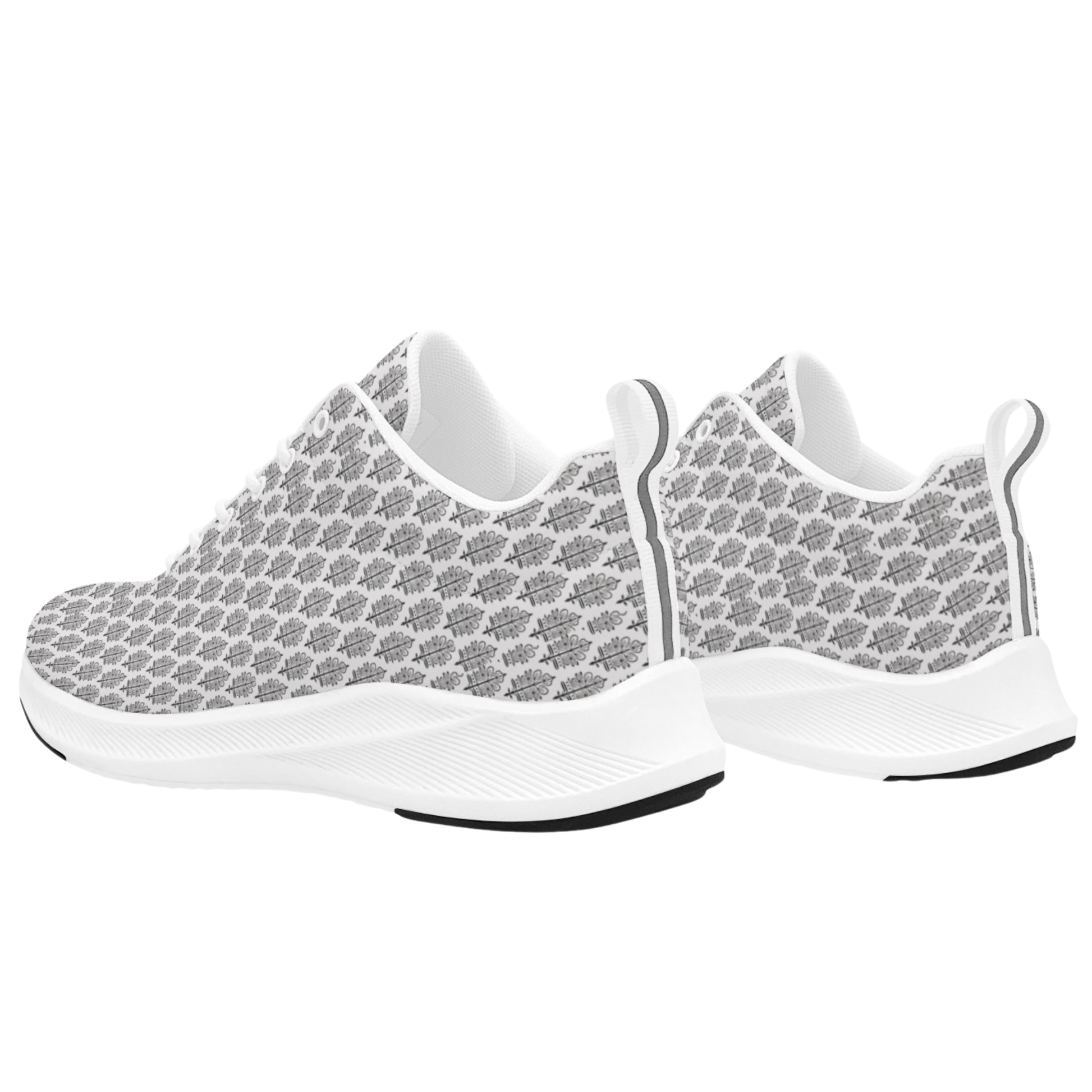 Jaipur Love iSquared Women Runners in vegan faux suede with reflective accents, mesh lining, and printed low-top design