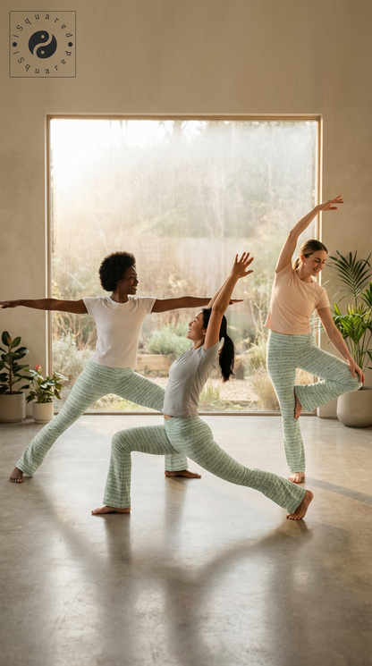 Bikram Pastel - Cross Waisted Flair Leggings