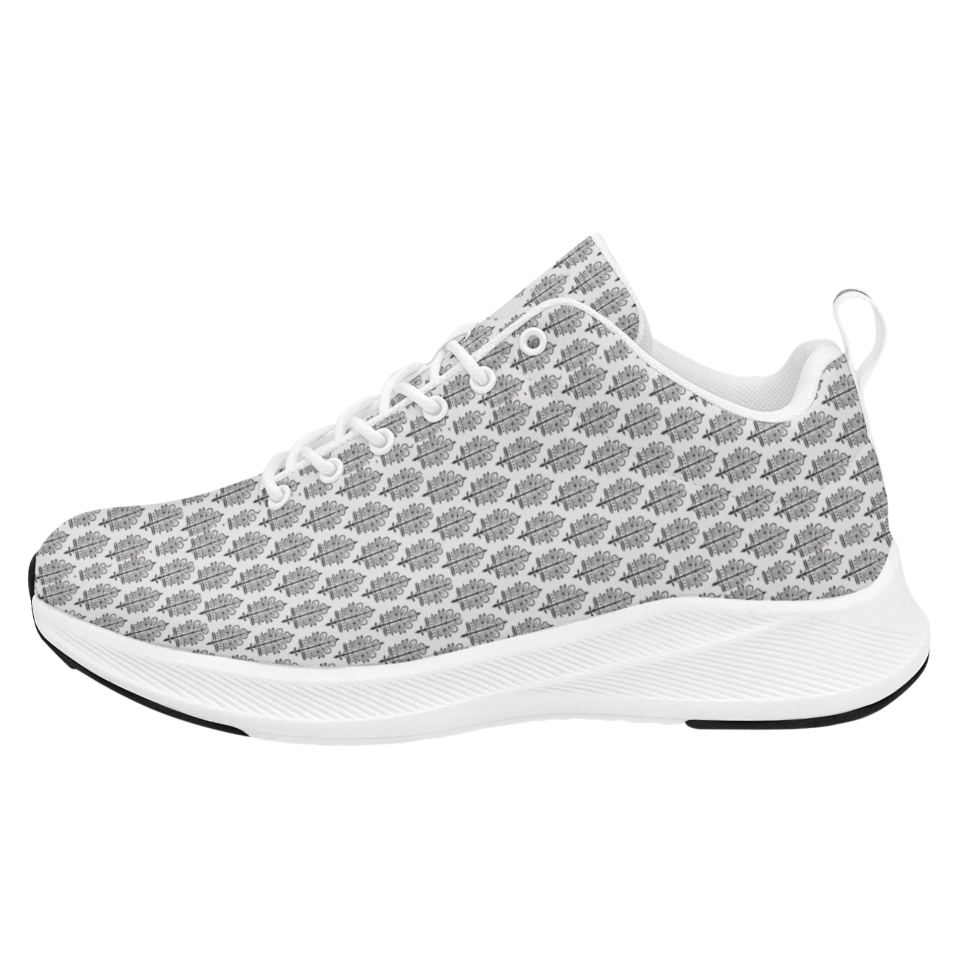 Jaipur Love iSquared Women Runners in vegan faux suede with reflective accents, mesh lining, and printed low-top design