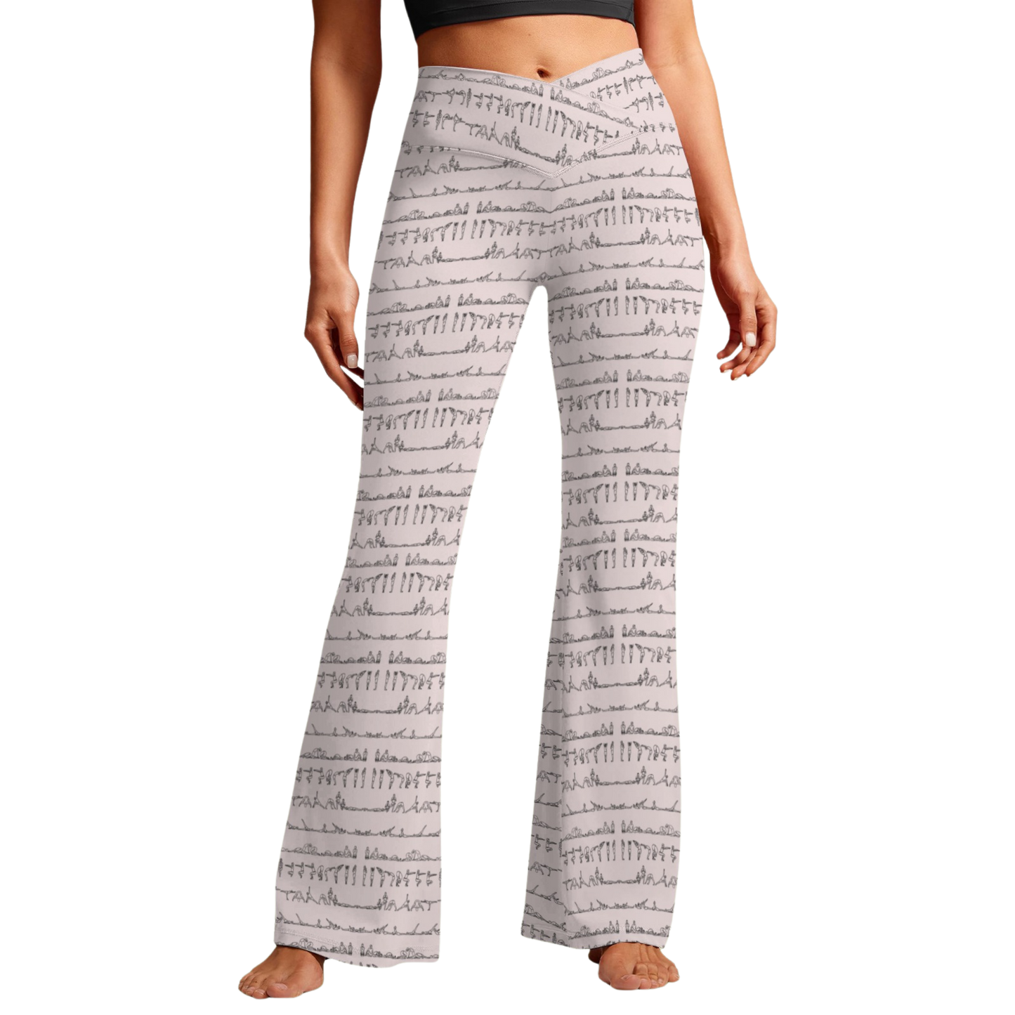 Bikram Pastel - Cross Waisted Flair Leggings