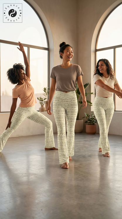 Bikram Pastel - Cross Waisted Flair Leggings