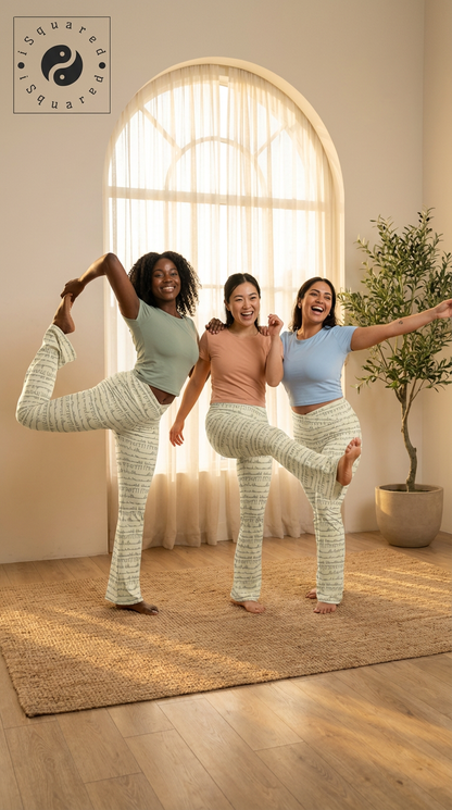 Bikram Pastel - Cross Waisted Flair Leggings