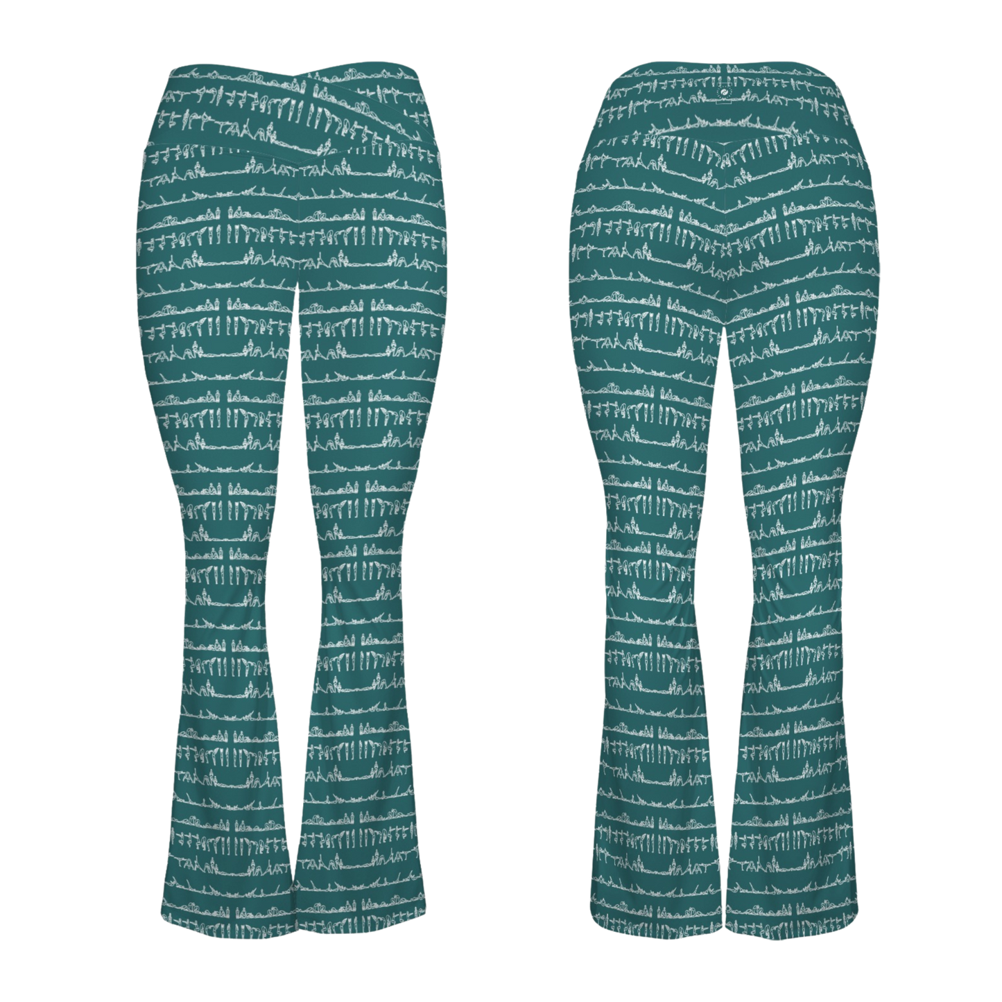 Bikram Ember - Cross Waisted Flair Leggings