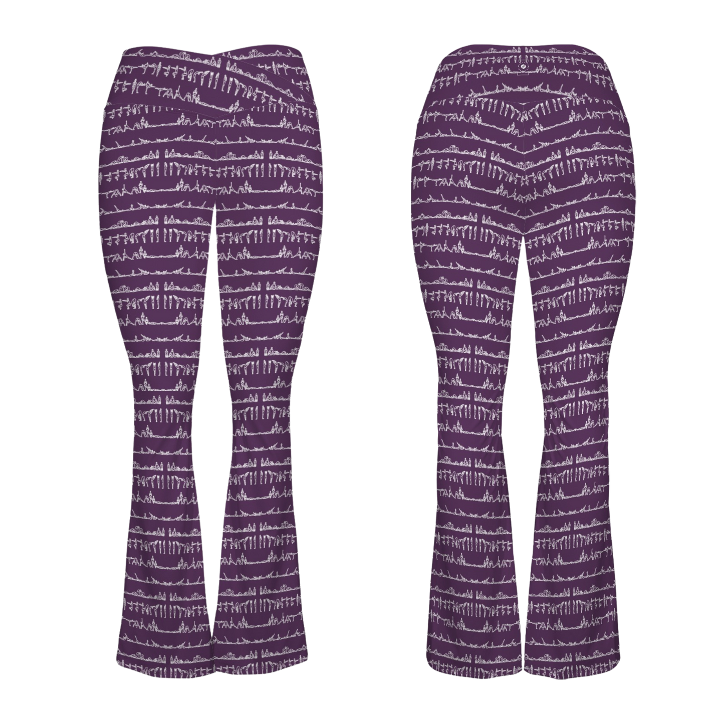 Bikram Ember - Cross Waisted Flair Leggings