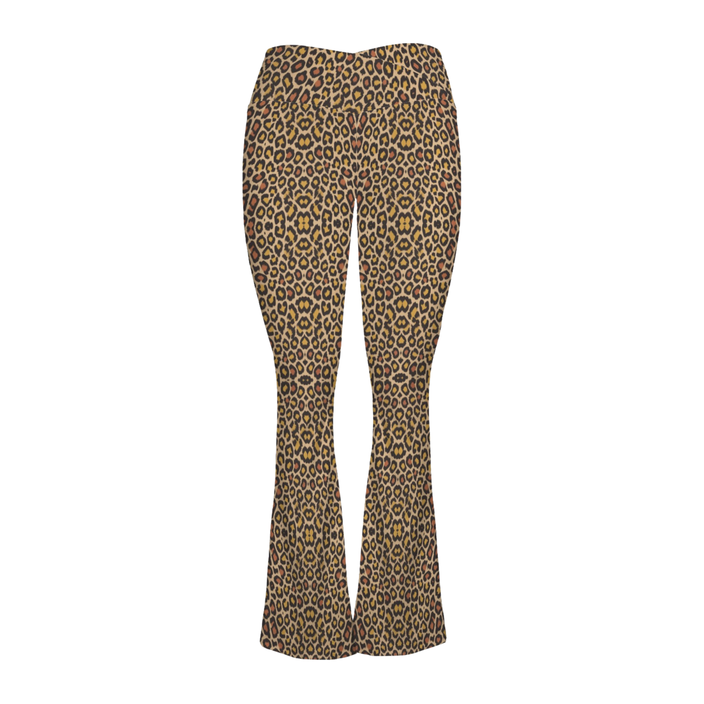 Wild Leopards - Cross Waisted Flair Leggings