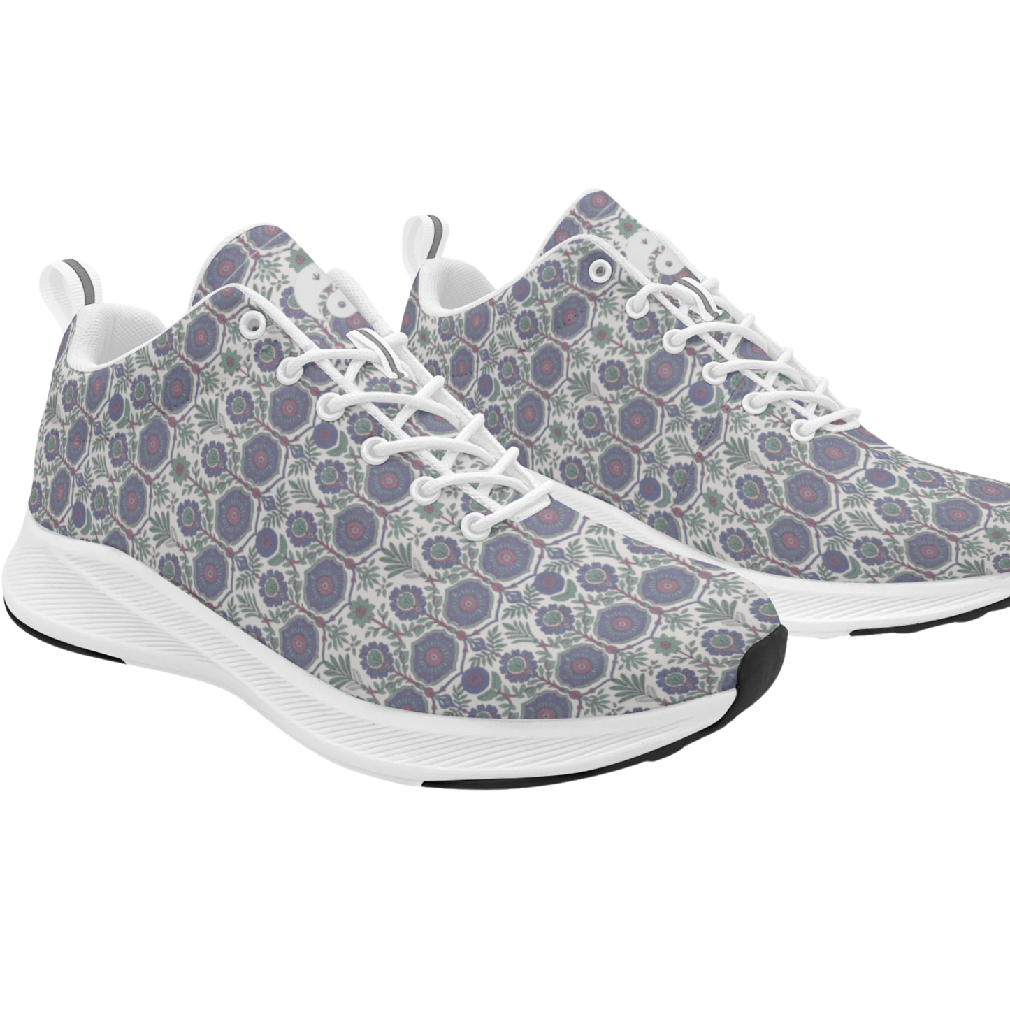 Jaipur Love iSquared Women Runners in vegan faux suede with reflective accents, mesh lining, and printed low-top design