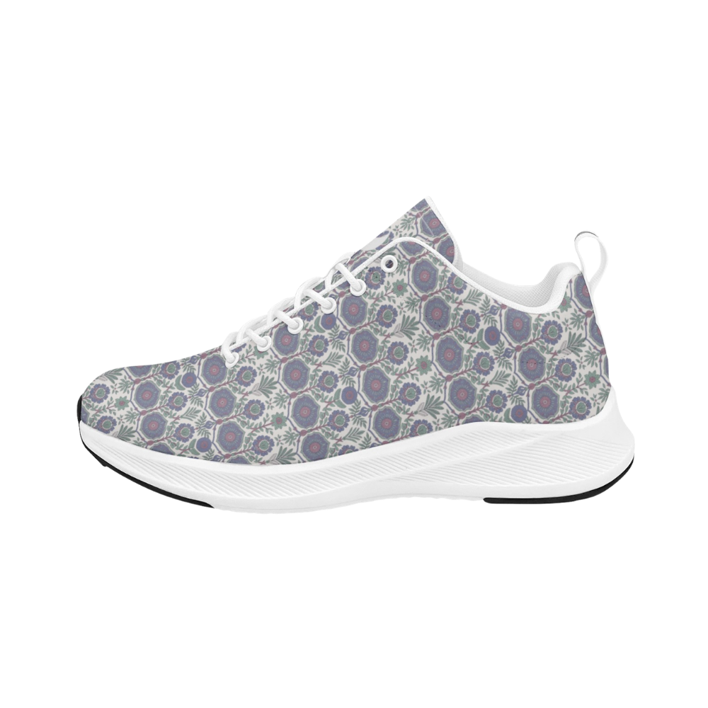 Jaipur Love iSquared men's runners in vegan faux suede with reflective accents, printed upper, mesh lining, and rubber outsole