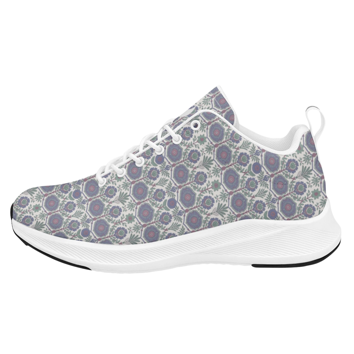 Jaipur Love iSquared Women Runners in vegan faux suede with reflective accents, mesh lining, and printed low-top design