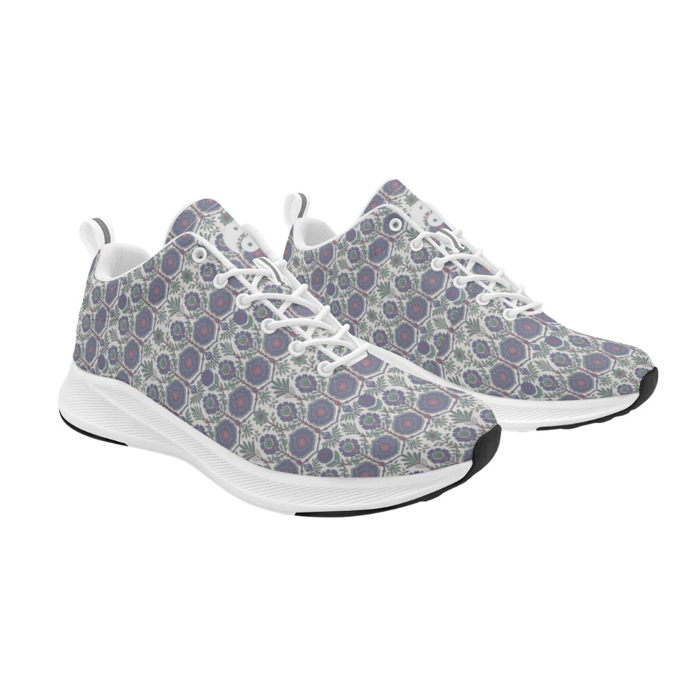Jaipur Love iSquared men's runners in vegan faux suede with reflective accents, printed upper, mesh lining, and rubber outsole