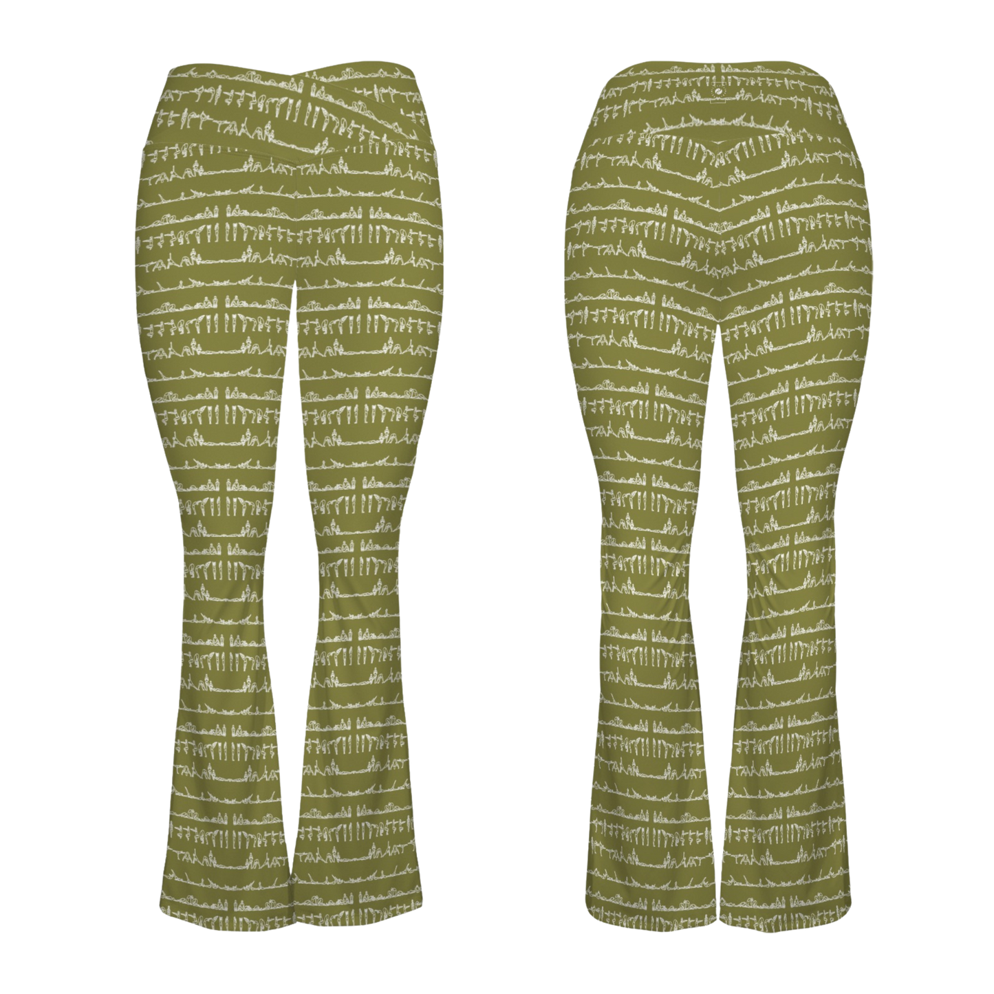 Bikram Ember - Cross Waisted Flair Leggings