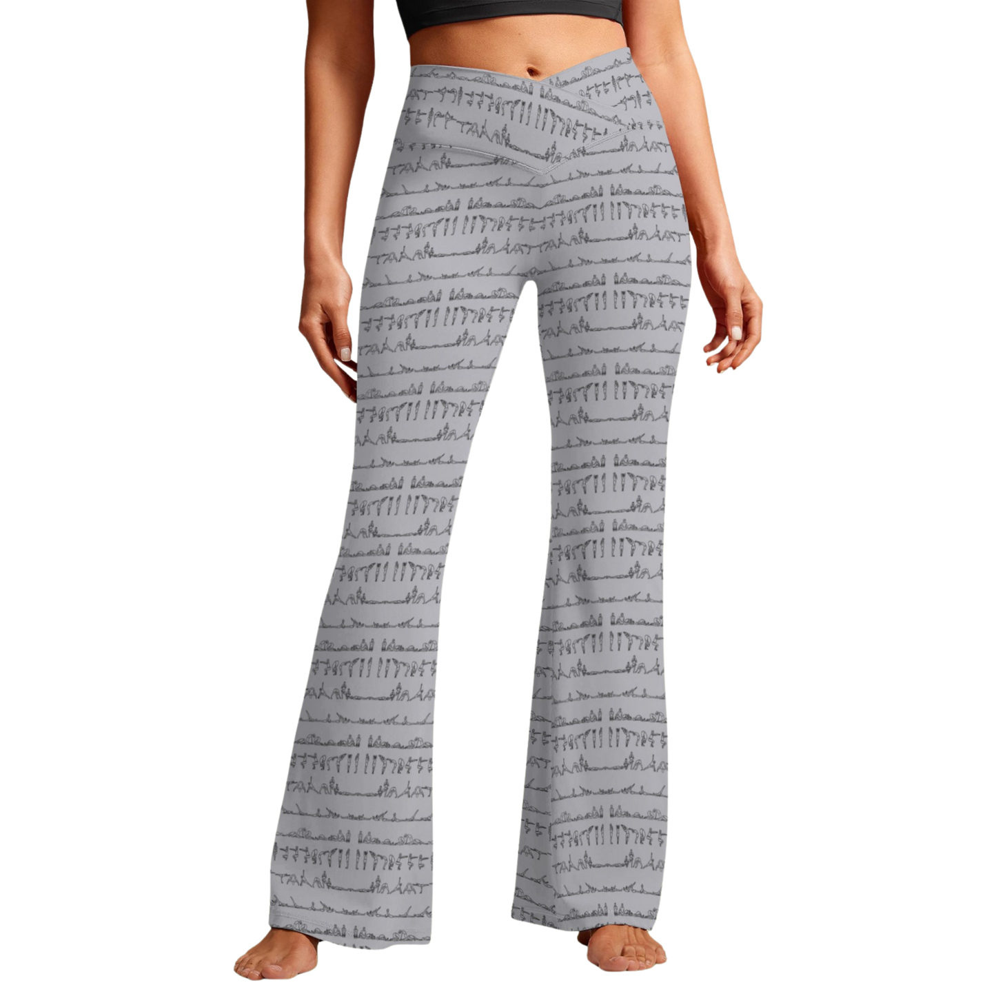 Bikram Pastel - Cross Waisted Flair Leggings