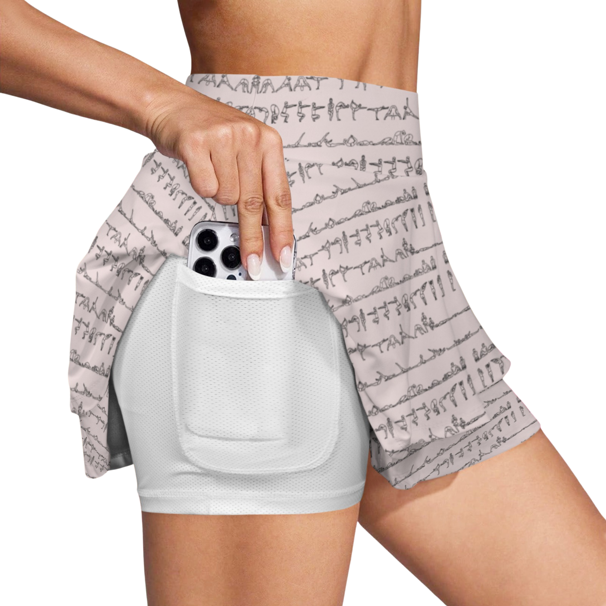 Bikram Pastel iSquared Ruffle Skirt with high waist, layered ruffle hem, and built-in shorts liner