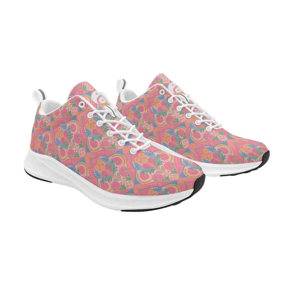Jaipur Love iSquared men's runners in vegan faux suede with reflective accents, printed upper, mesh lining, and rubber outsole
