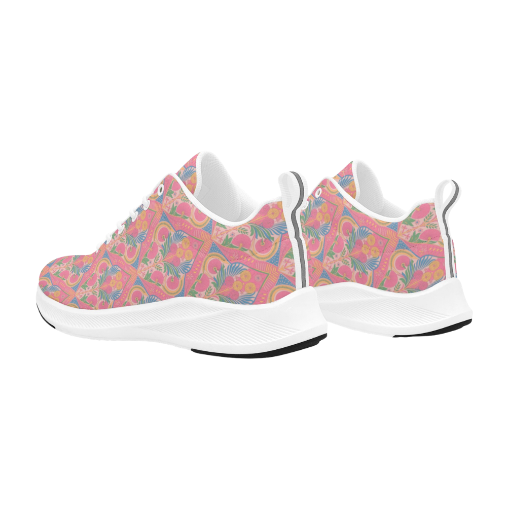 Jaipur Love iSquared men's runners in vegan faux suede with reflective accents, printed upper, mesh lining, and rubber outsole