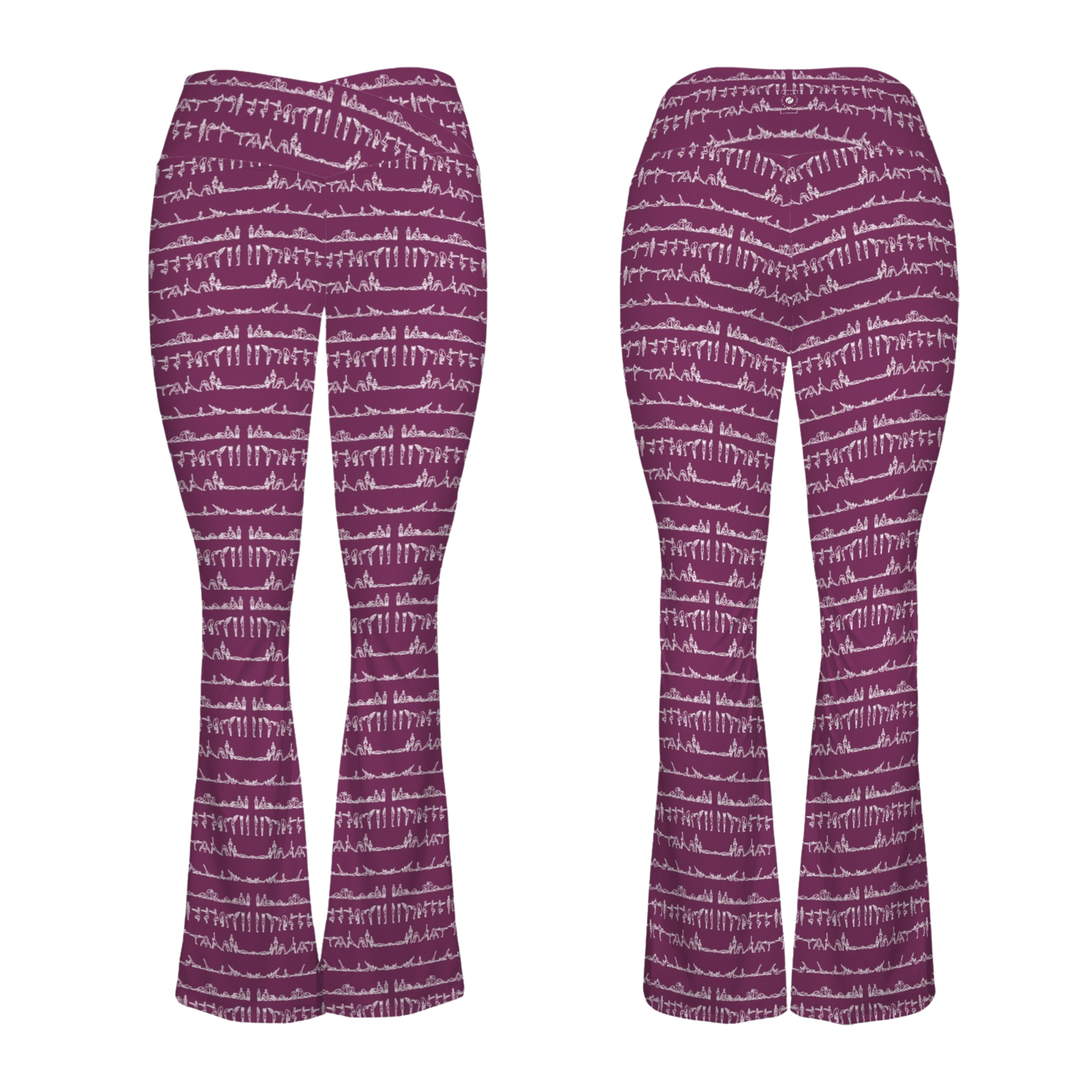 Bikram Ember - Cross Waisted Flair Leggings