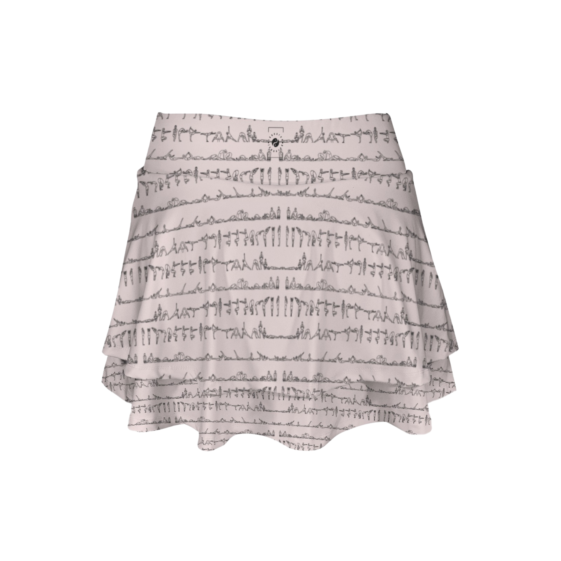 Bikram Pastel iSquared Ruffle Skirt with high waist, layered ruffle hem, and built-in shorts liner