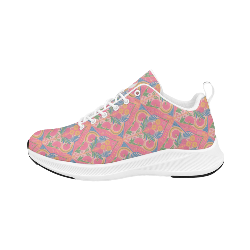 Jaipur Love iSquared men's runners in vegan faux suede with reflective accents, printed upper, mesh lining, and rubber outsole