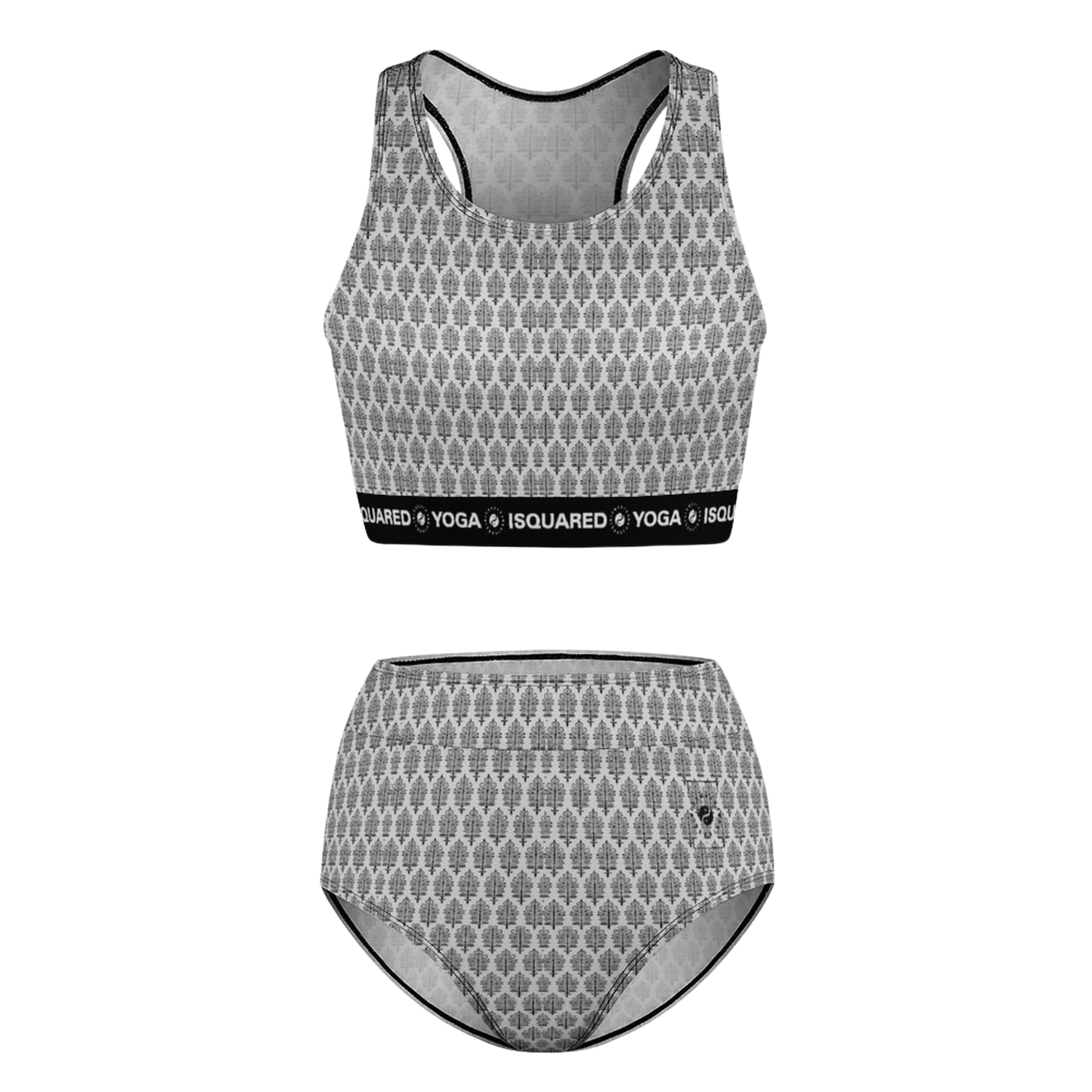 Jaipur Love hot yoga bikini set with quick-dry stretch fabric, detachable pads, and bold Rajasthan-inspired print