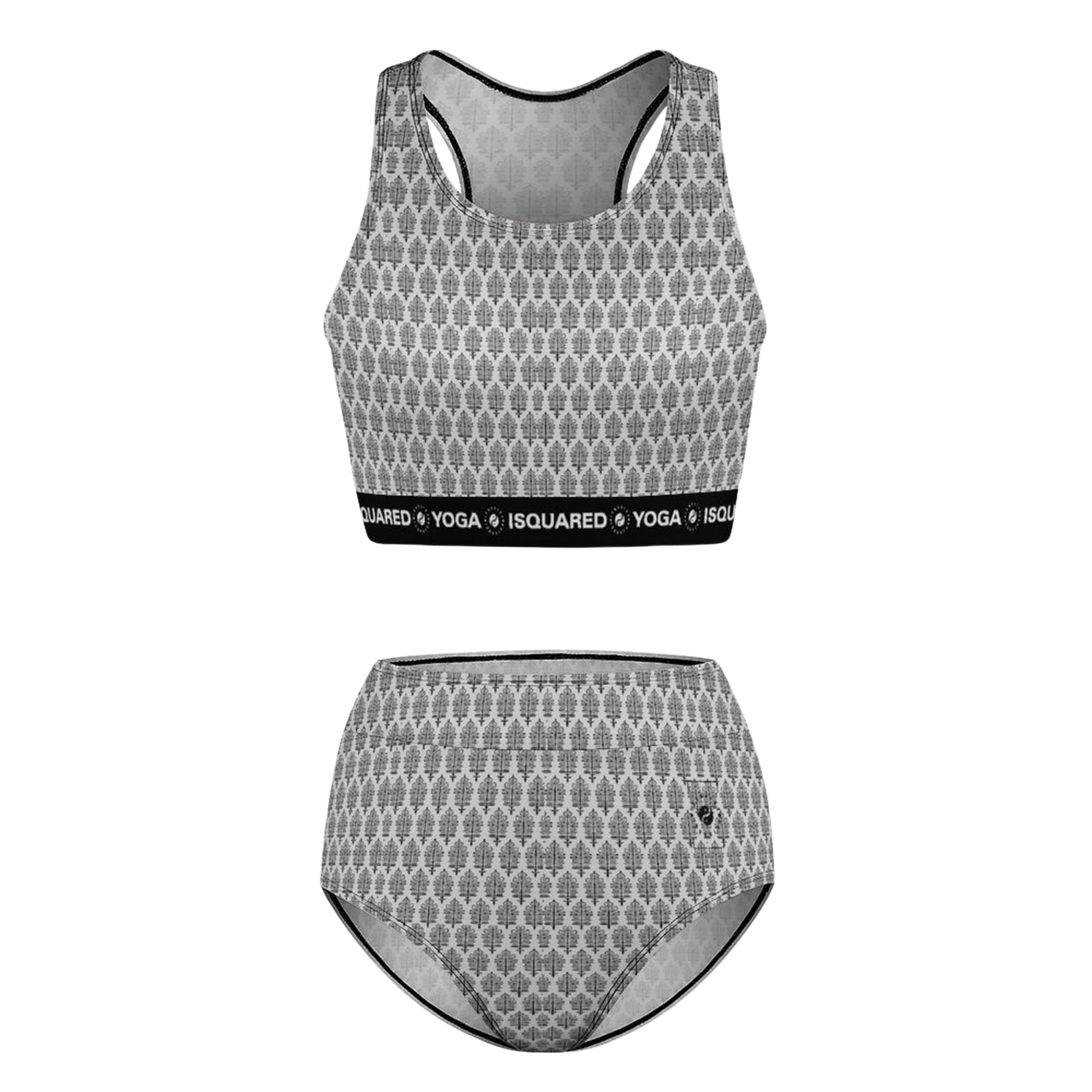 Jaipur Love hot yoga bikini set with quick-dry stretch fabric, detachable pads, and bold Rajasthan-inspired print