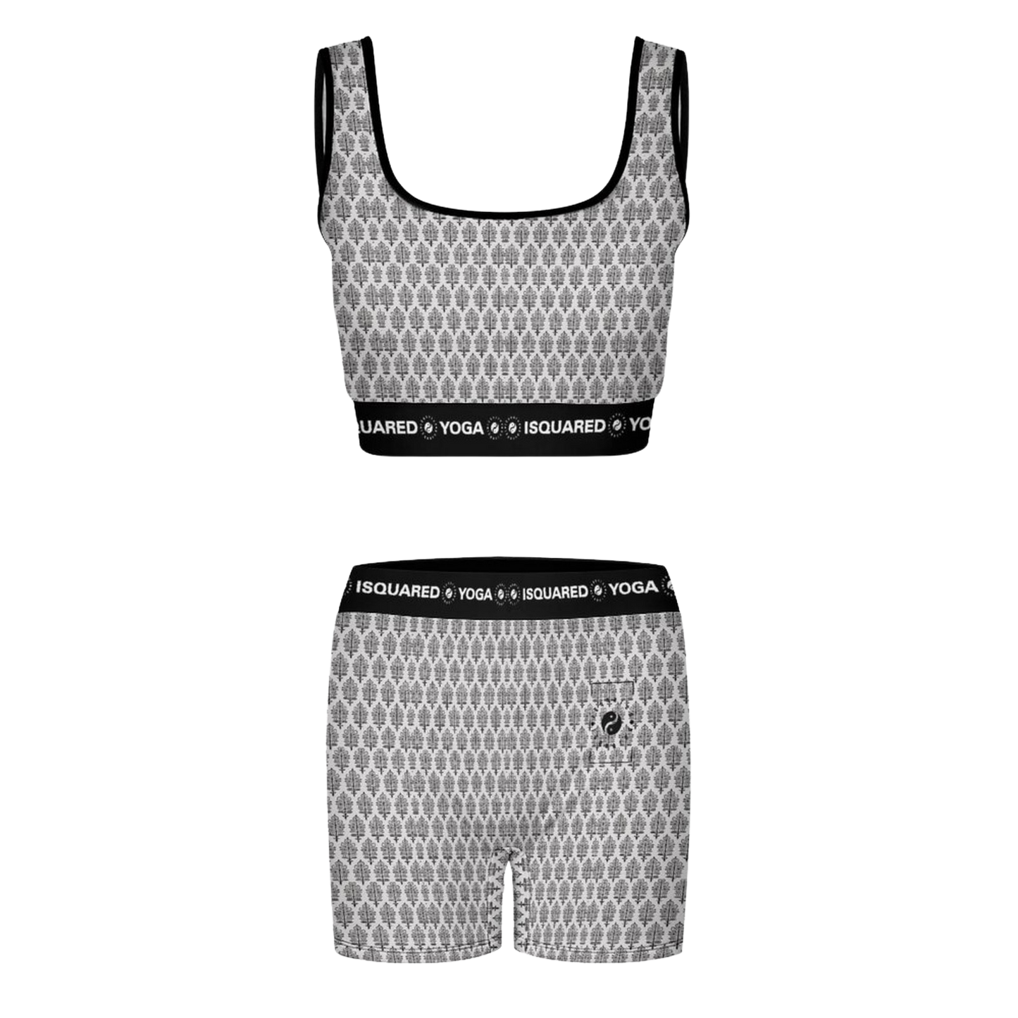 Jaipur Love iSquared Yoga Set with printed sports bra and leggings in moisture-wicking 78% polyester 22% spandex