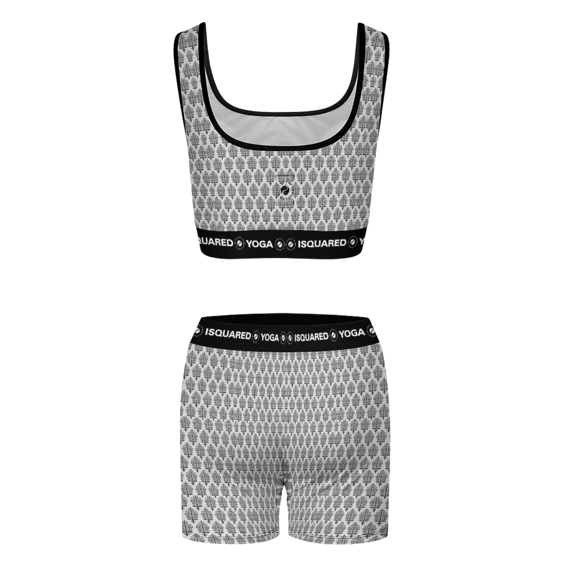 Jaipur Love iSquared Yoga Set with printed sports bra and leggings in moisture-wicking 78% polyester 22% spandex