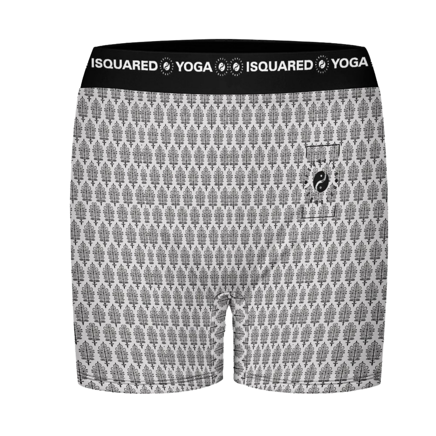 Jaipur Love iSquared Yoga Shorts with all-over print, wide waistband, and fitted unisex stretch design
