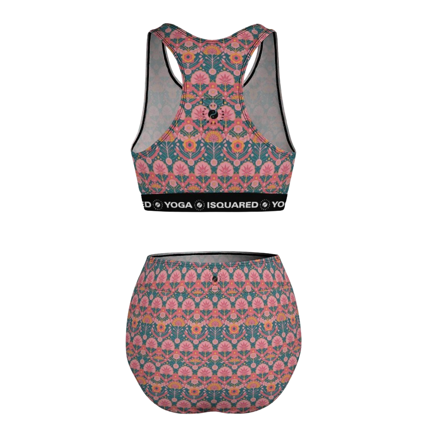 Jaipur Love hot yoga bikini set with quick-dry stretch fabric, detachable pads, and bold Rajasthan-inspired print